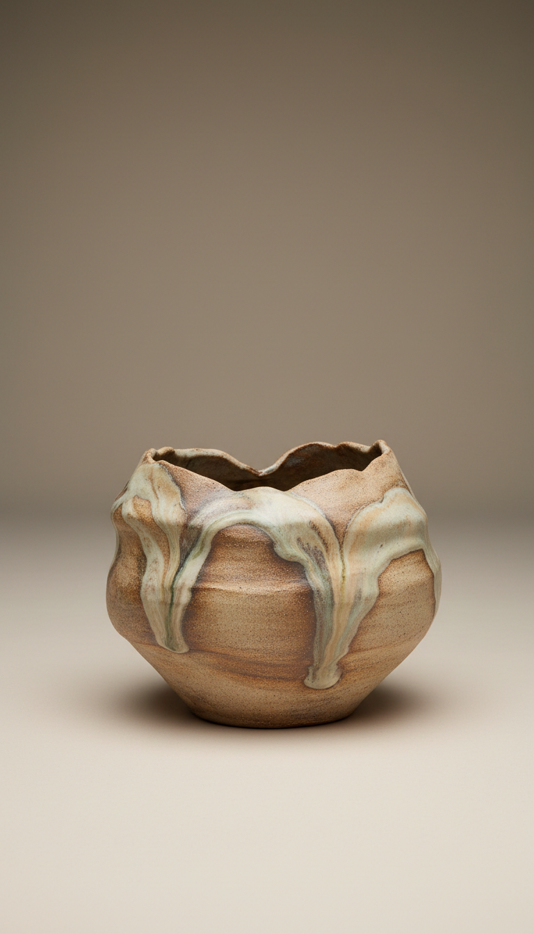 Sculptural Pot With Organic Rim
