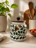 Leafy Vines Jar with Wooden Lid