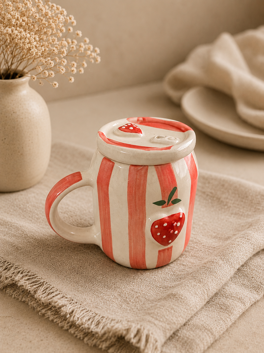 Strawberry Sipper Ceramic Mug