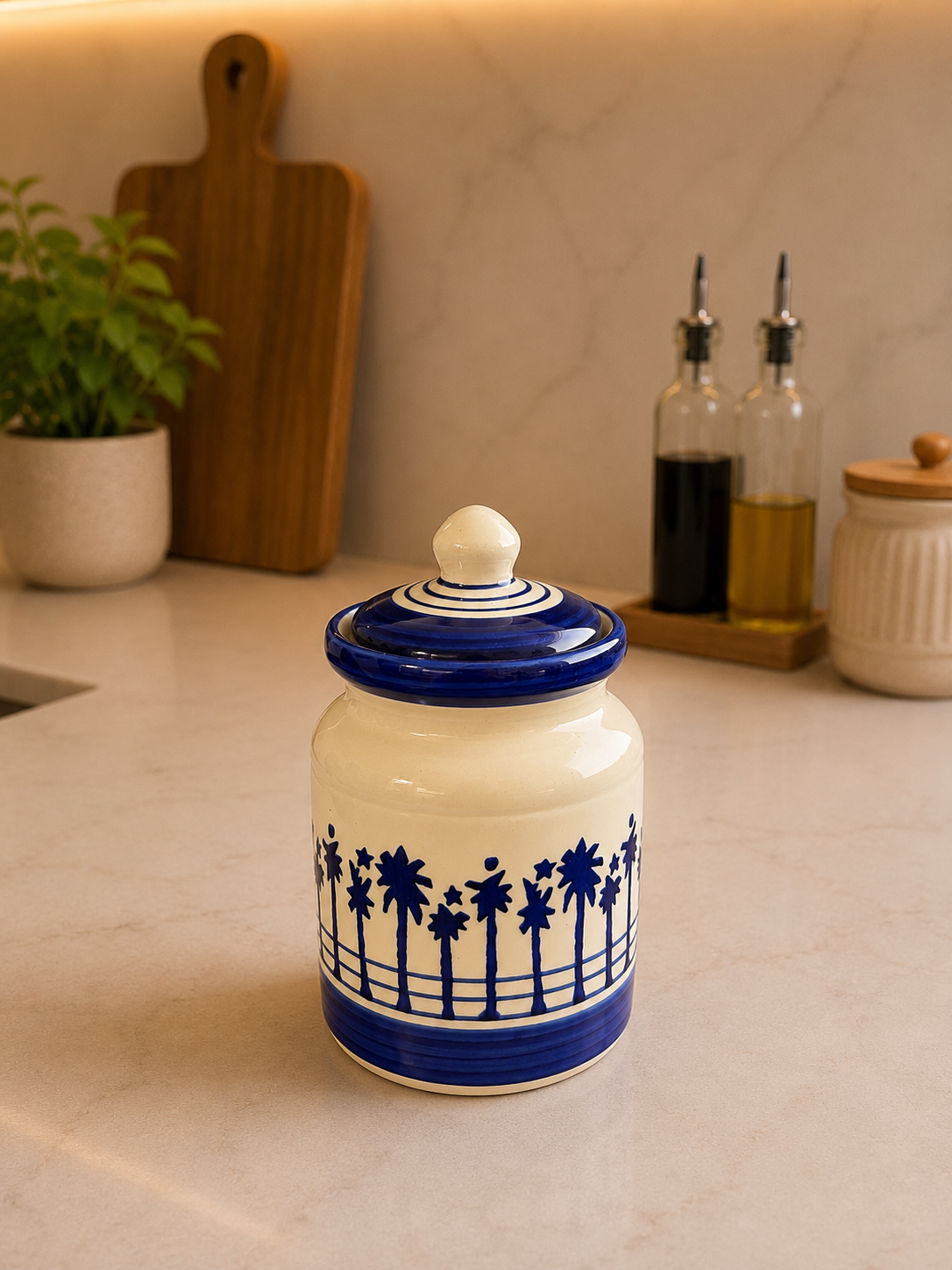 Palm Grove Ceramic Pickle Jar