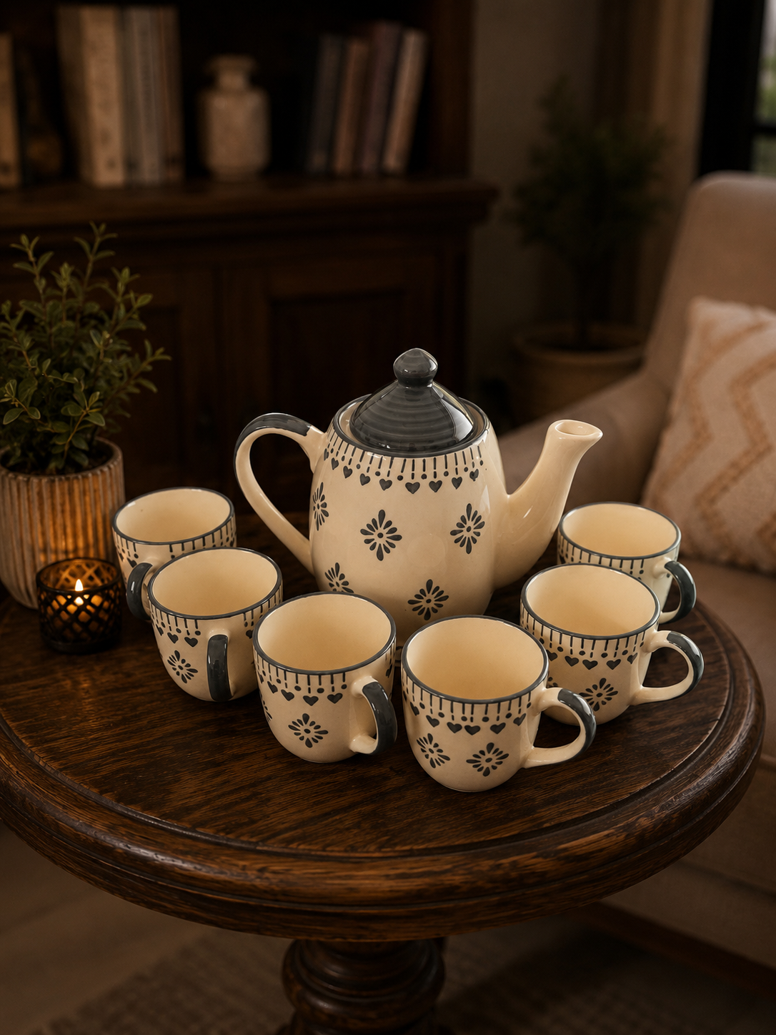 Heritage Ceramic Tea Set – 7 Piece
