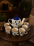 Blue Blossom Ceramic Tea Set – 7 Piece