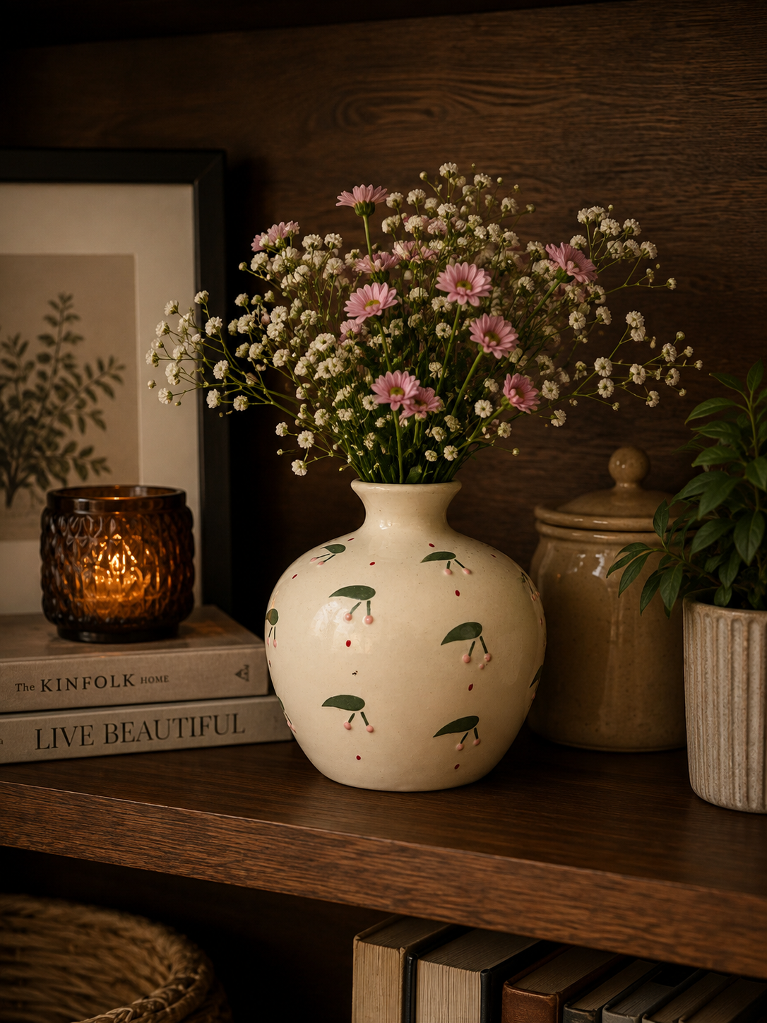 Cherry Blossom Ceramic Vase