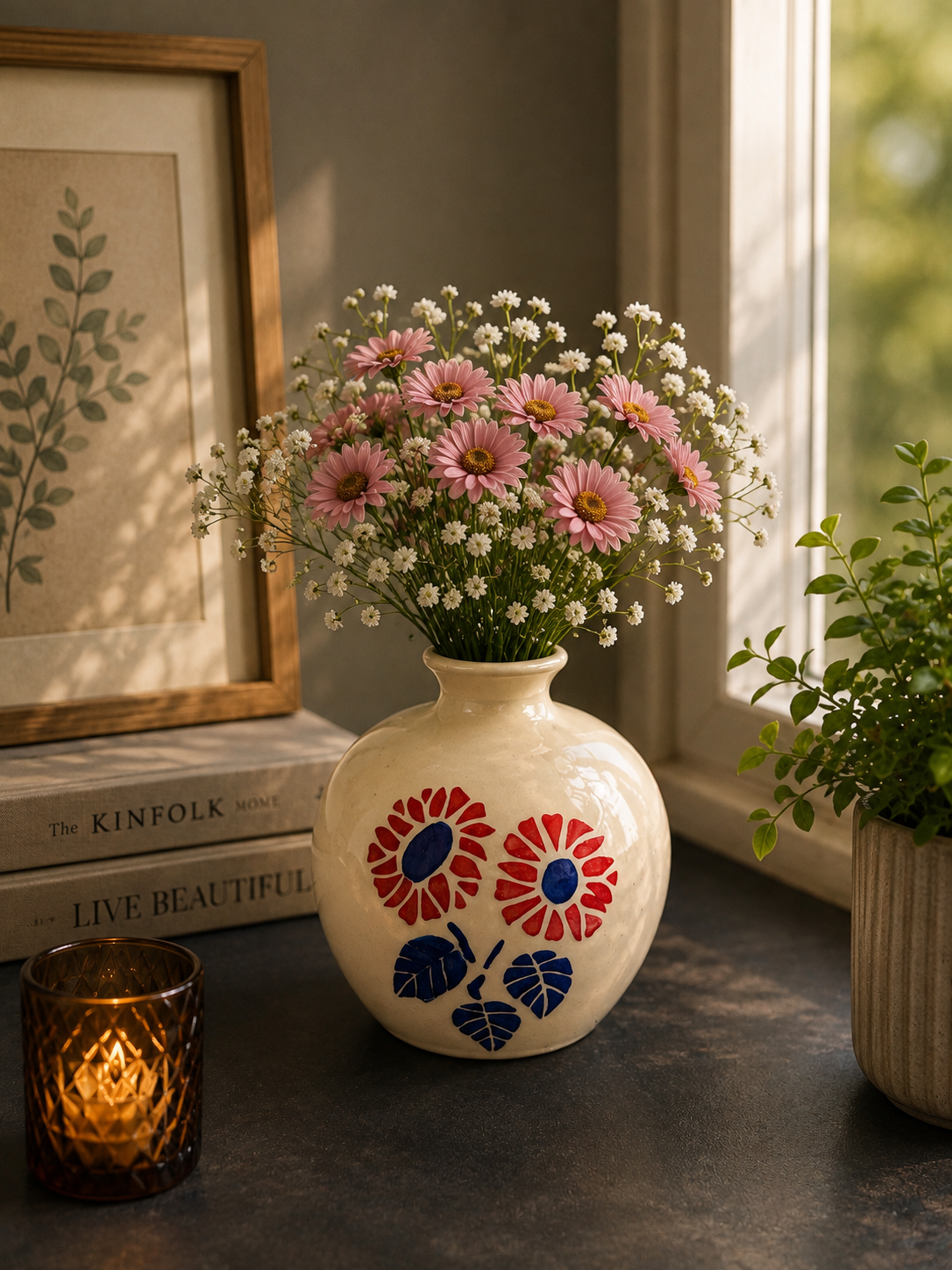 Bloom Hand-Painted Ceramic Vase