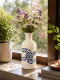 Indigo Bloom Ceramic Vase