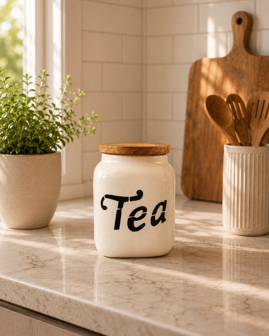 Tea Jar with Wooden Lid