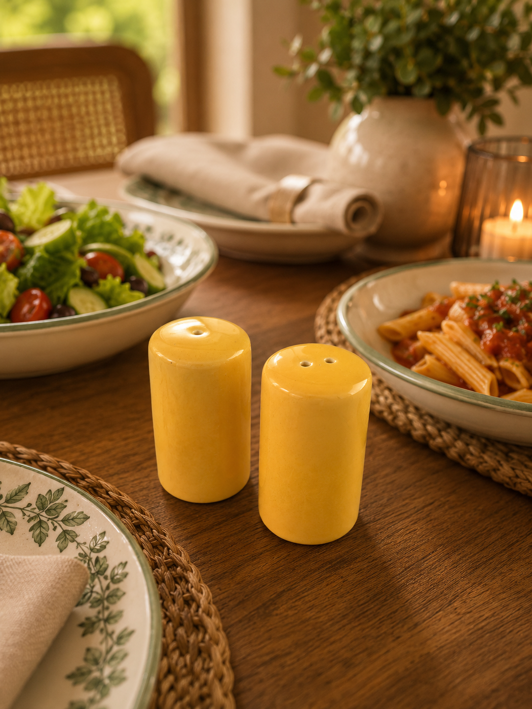 Olive Branch Ceramic Salt & Pepper Shakers