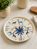 Blue Palm Ceramic Plate
