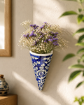 Blue Floral Ceramic Wall Hanging Vase