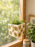 Floral Ceramic Hanging Planter