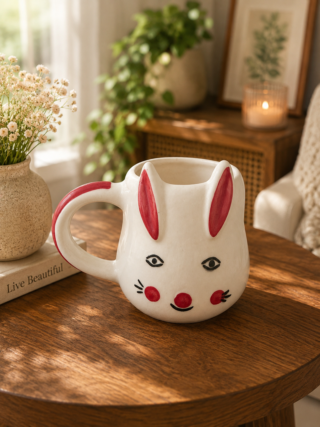 Playful Bunny Ceramic Mug