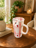 Hearts Ceramic Sipper Mug