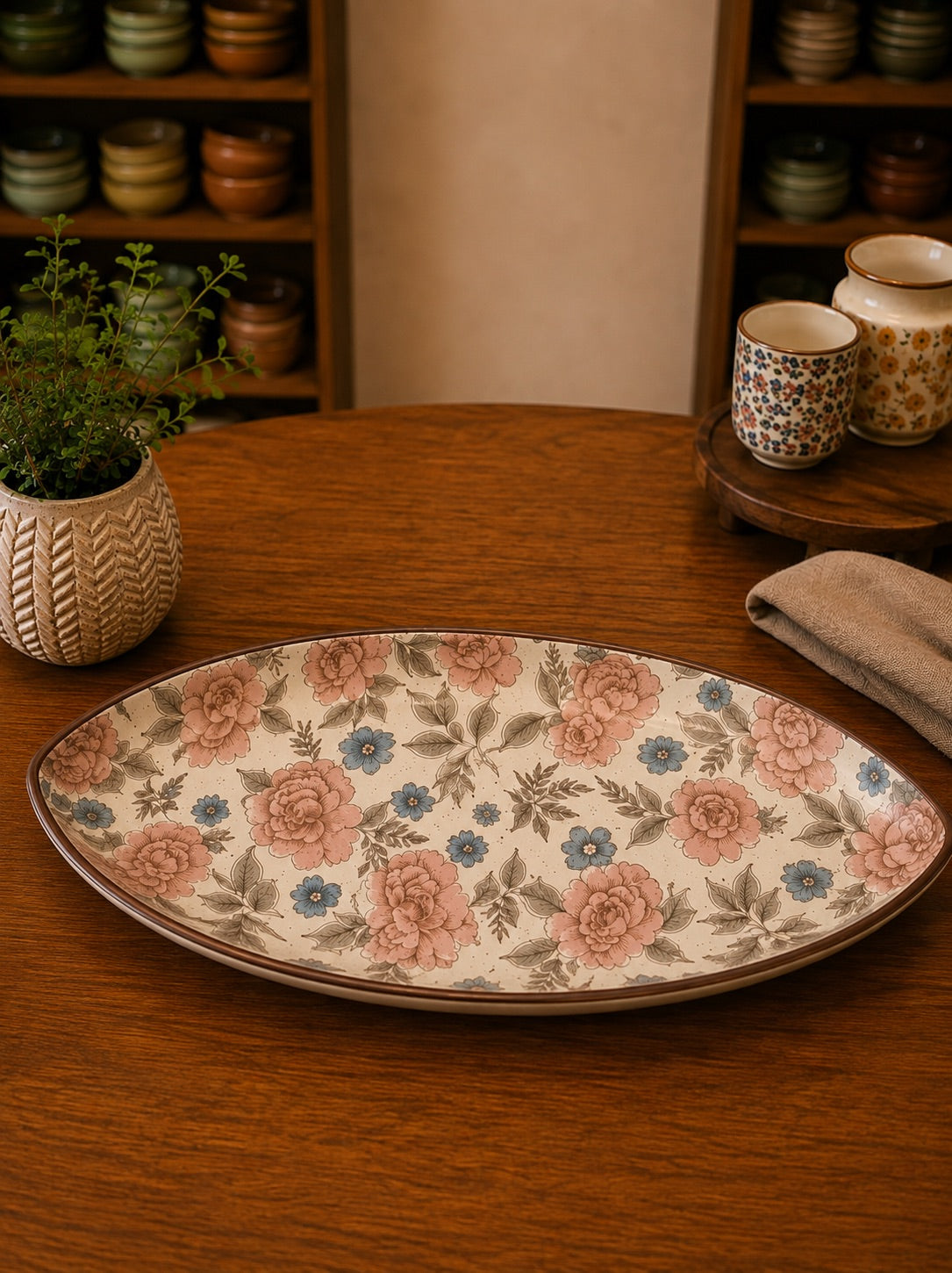 Meadow Bloom Ceramic Serving Tray