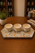 Meadow Paisley Ceramic Bowl &amp; Tray Set