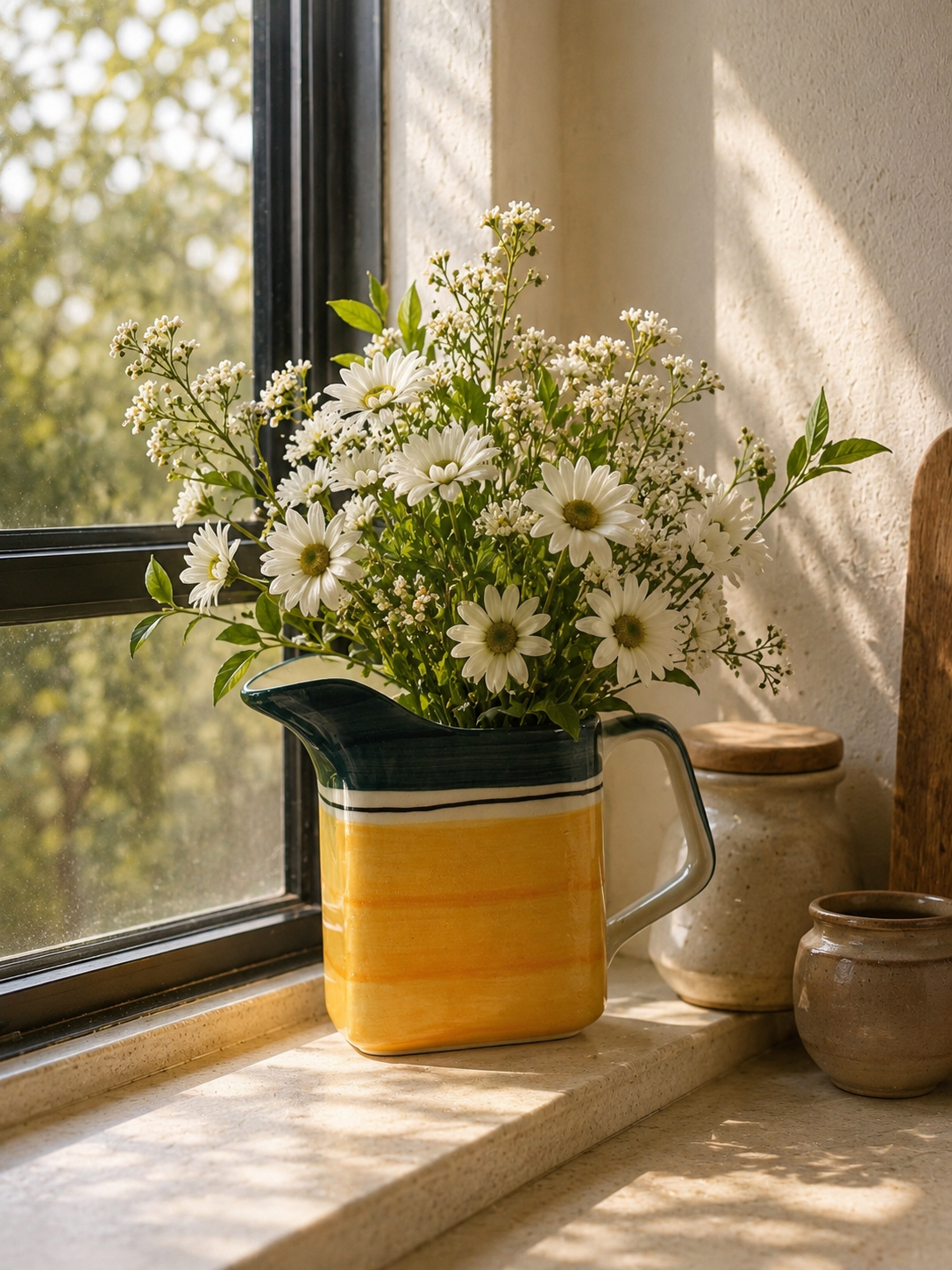 Sunlit Pitcher Ceramic Vase