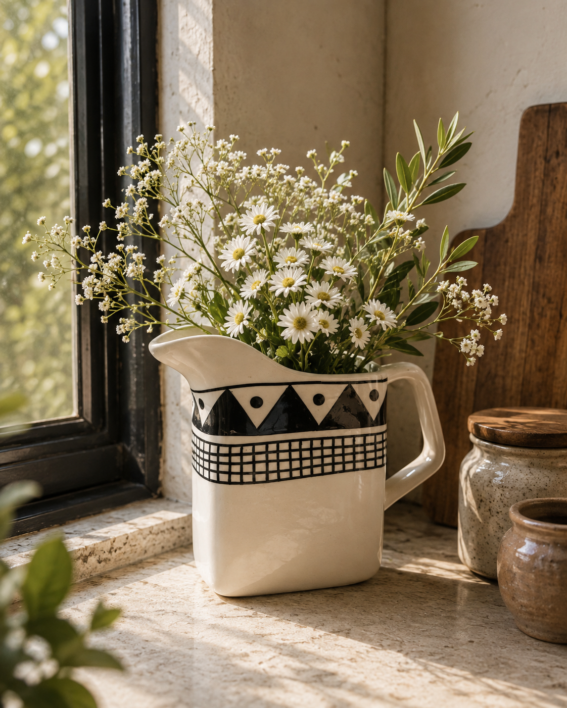 Monochrome Heritage Pitcher Vase