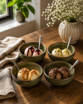 Olive Grove Ceramic Dessert Bowls – Set of 4