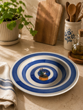 Indigo Rings Ceramic Pasta Bowl