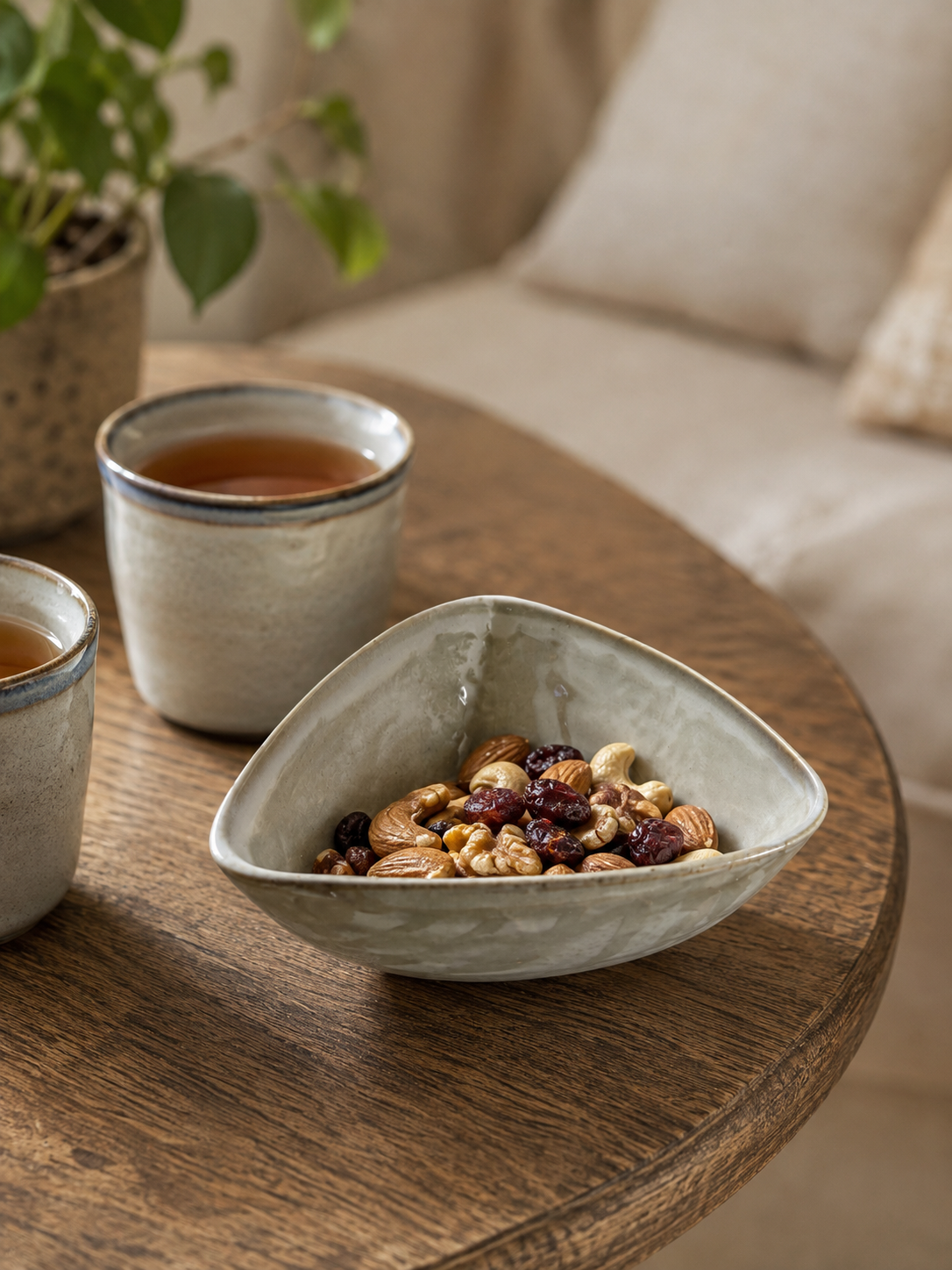 Organic Edge Ceramic Snack Bowl