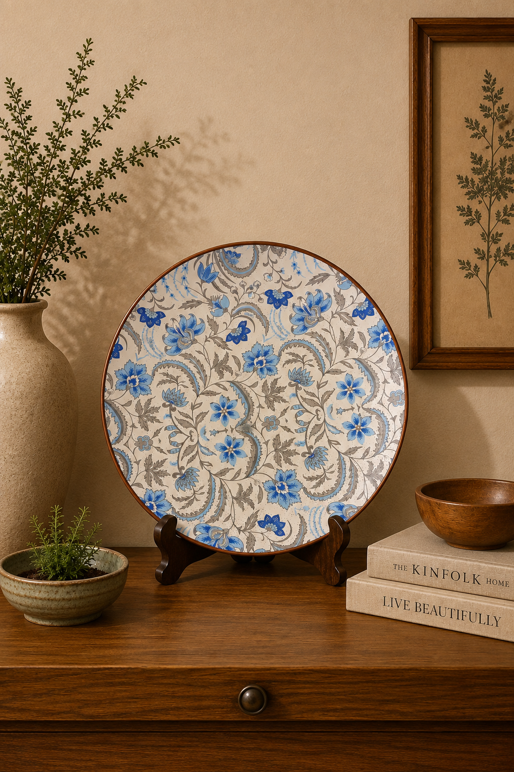 Azure Paisley Ceramic Plate